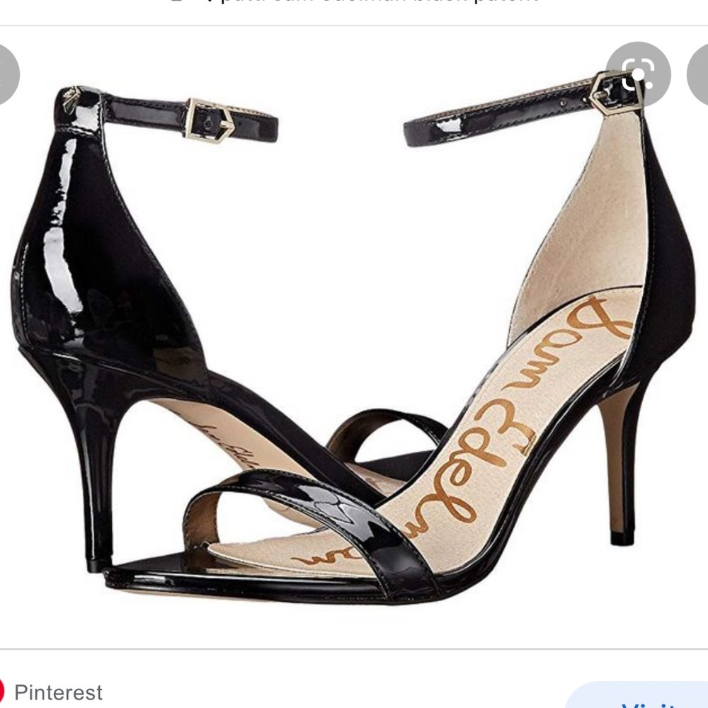 Sam Edelman Patri Black Patent Heels Sandal 8.5